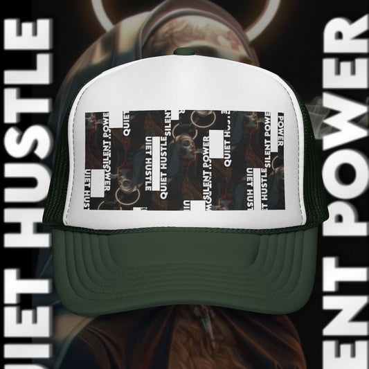 Silent Power Quiet Hustle Trucker Cap | Motivational Graphic Hat