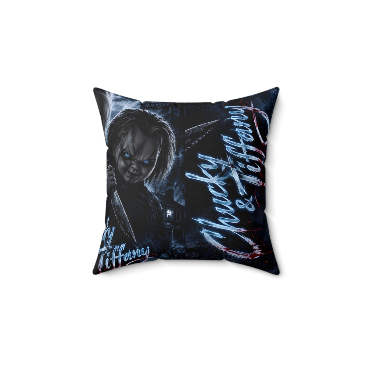 Chucky & Tiffany Horror Movie Square Pillow