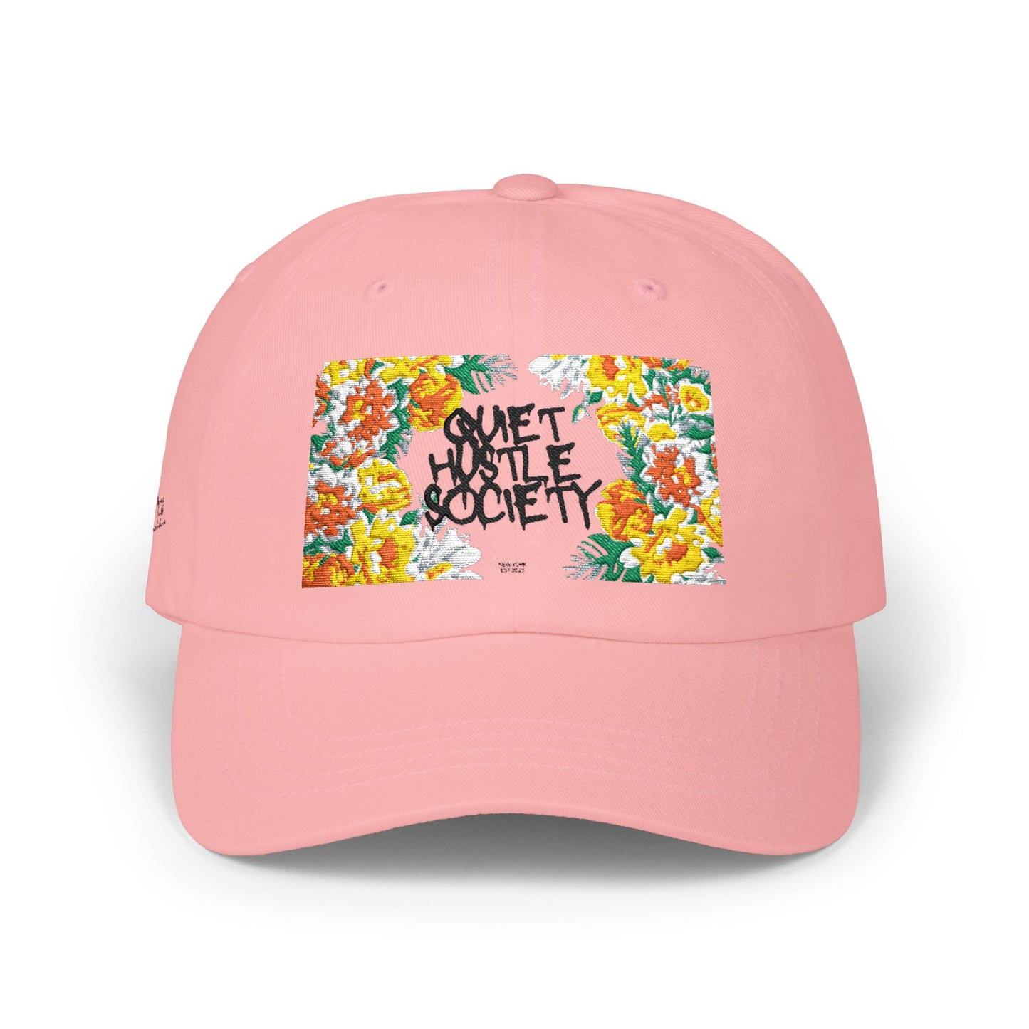 Floral 'QH society' Classic Dad Cap — Vintage Botanical Baseball Hat