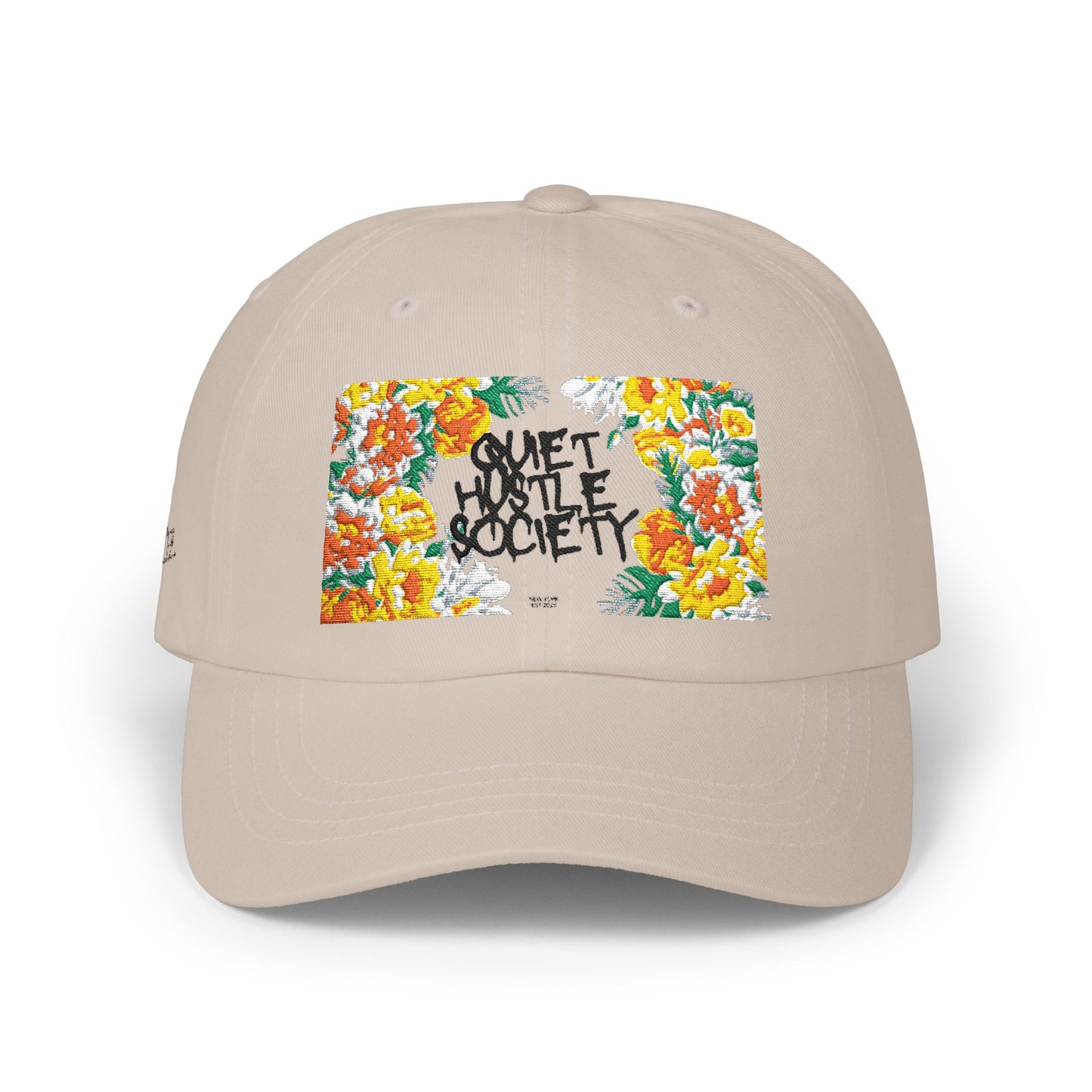 Floral 'QH society' Classic Dad Cap — Vintage Botanical Baseball Hat