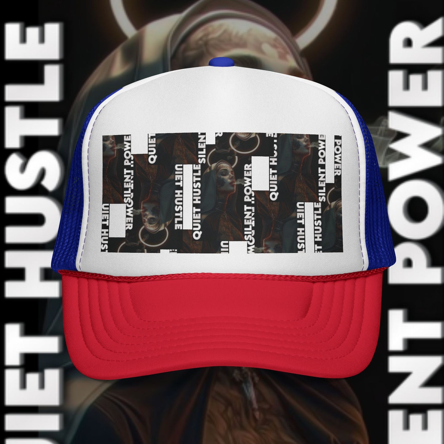 Silent Power Quiet Hustle Trucker Cap | Motivational Graphic Hat