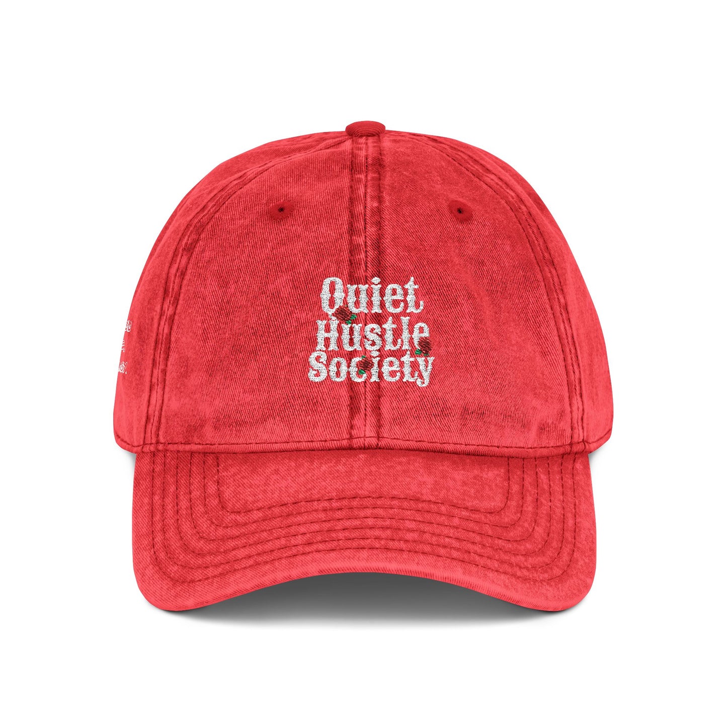 Vintage Embroidered Cap — "Quiet Hustle Society" Distressed Baseball Hat