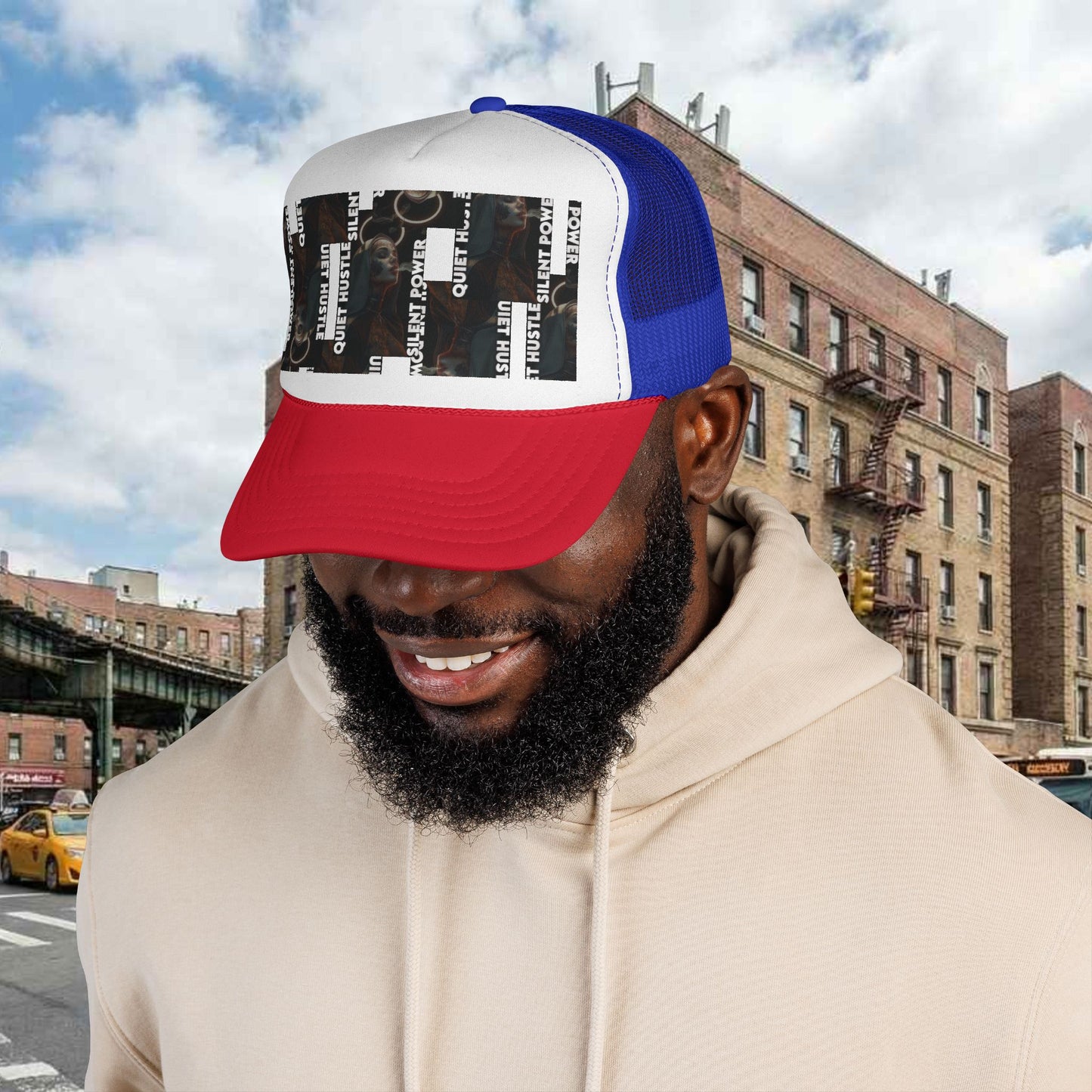 Silent Power Quiet Hustle Trucker Cap | Motivational Graphic Hat