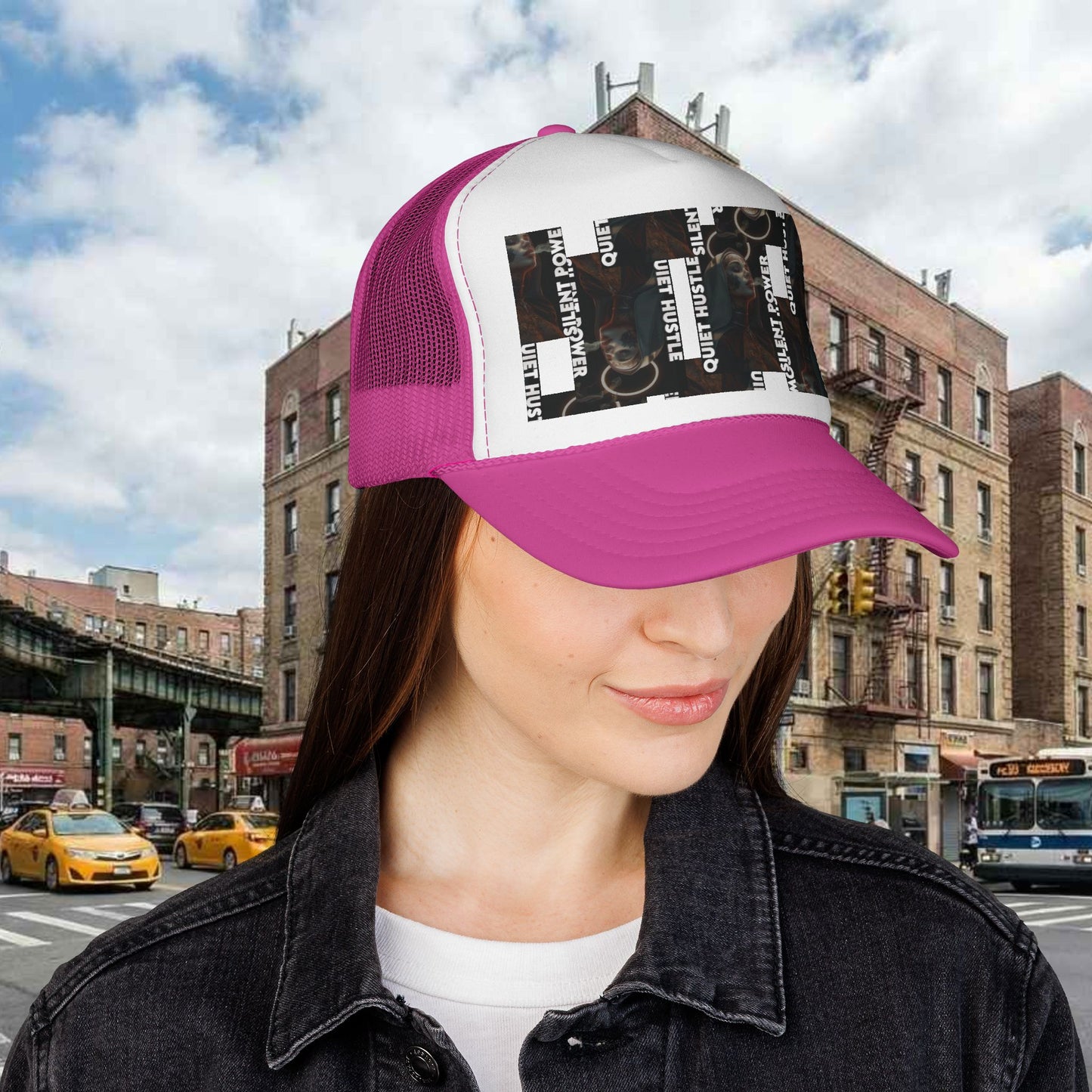 Silent Power Quiet Hustle Trucker Cap | Motivational Graphic Hat