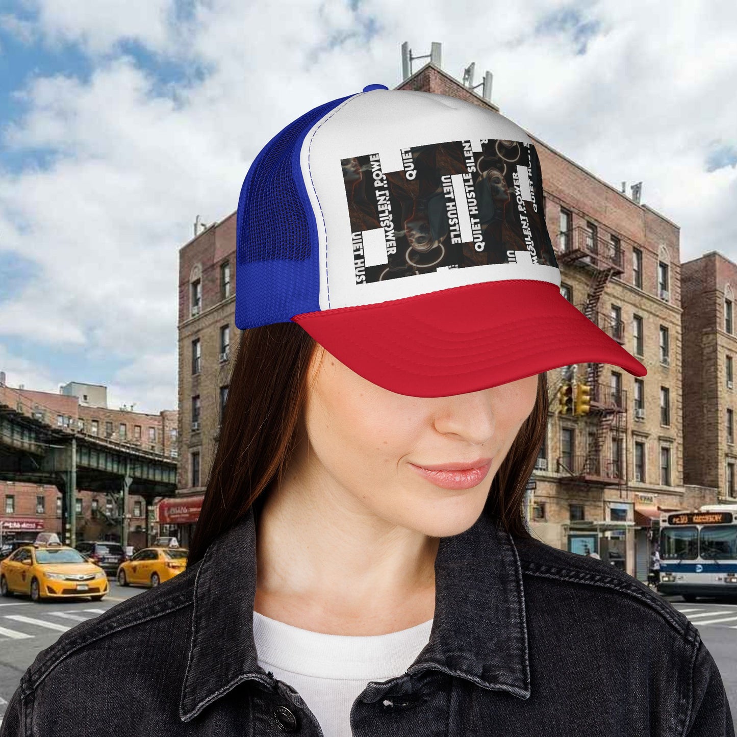 Silent Power Quiet Hustle Trucker Cap | Motivational Graphic Hat