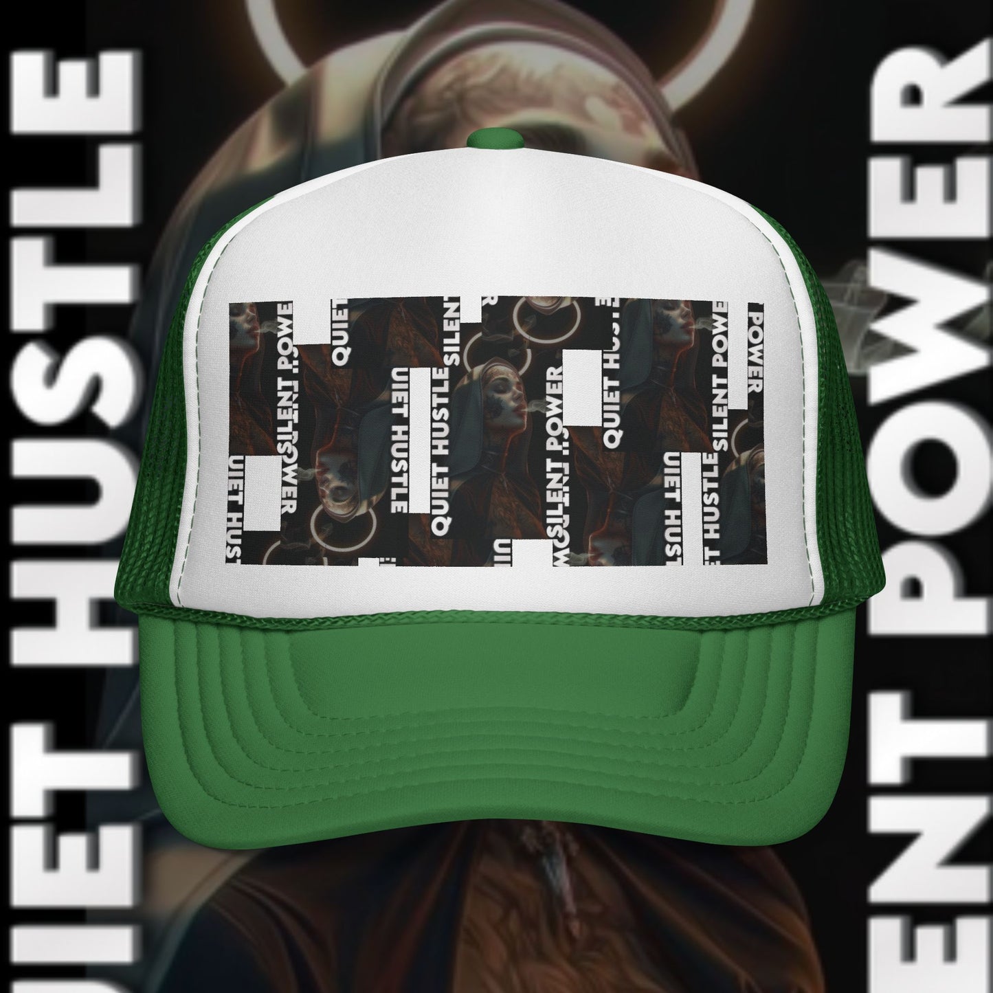 Silent Power Quiet Hustle Trucker Cap | Motivational Graphic Hat