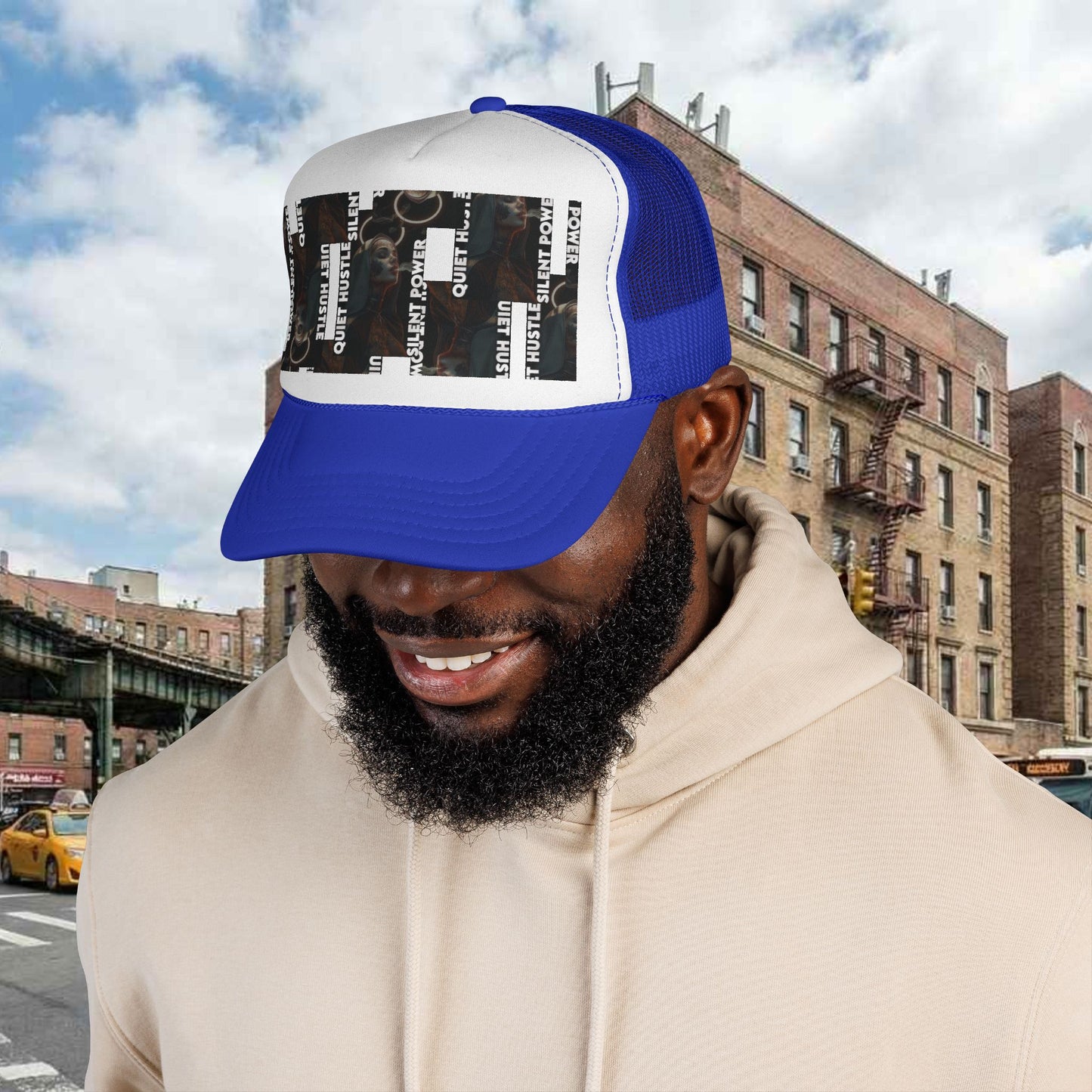Silent Power Quiet Hustle Trucker Cap | Motivational Graphic Hat