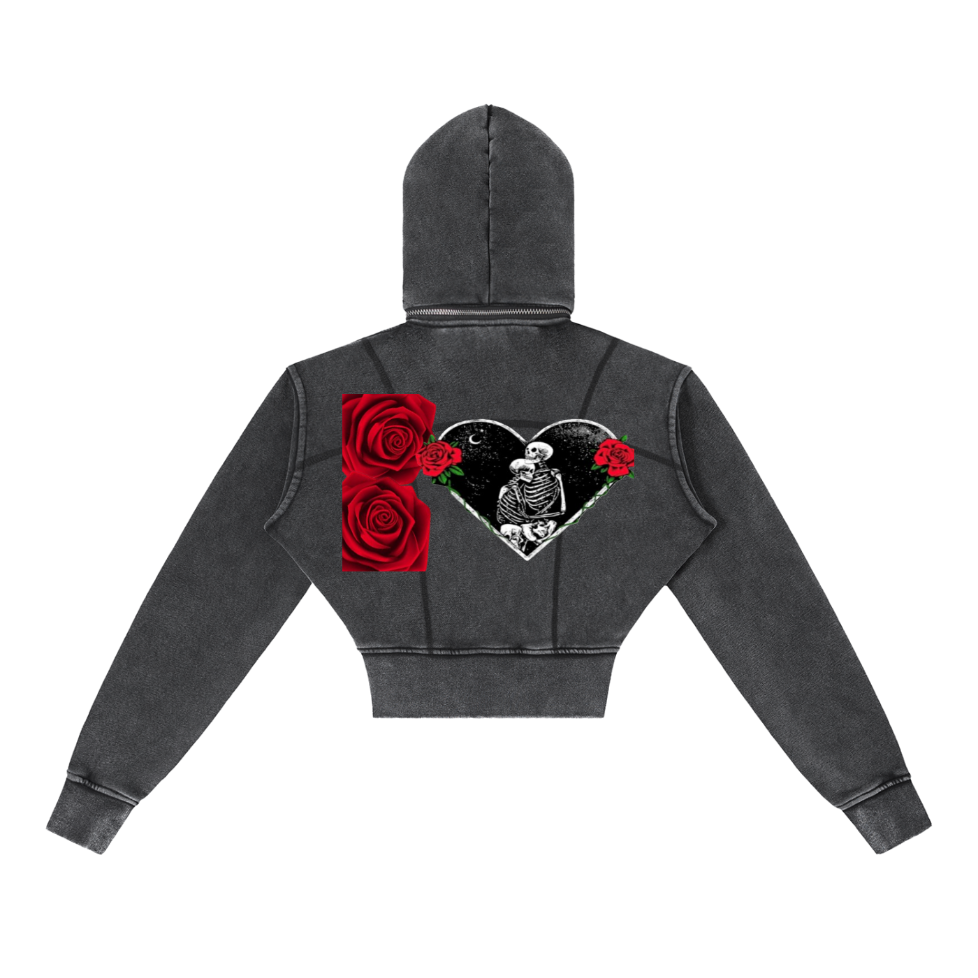 Vintage QHS Washed Cropped Fleece Hoodie