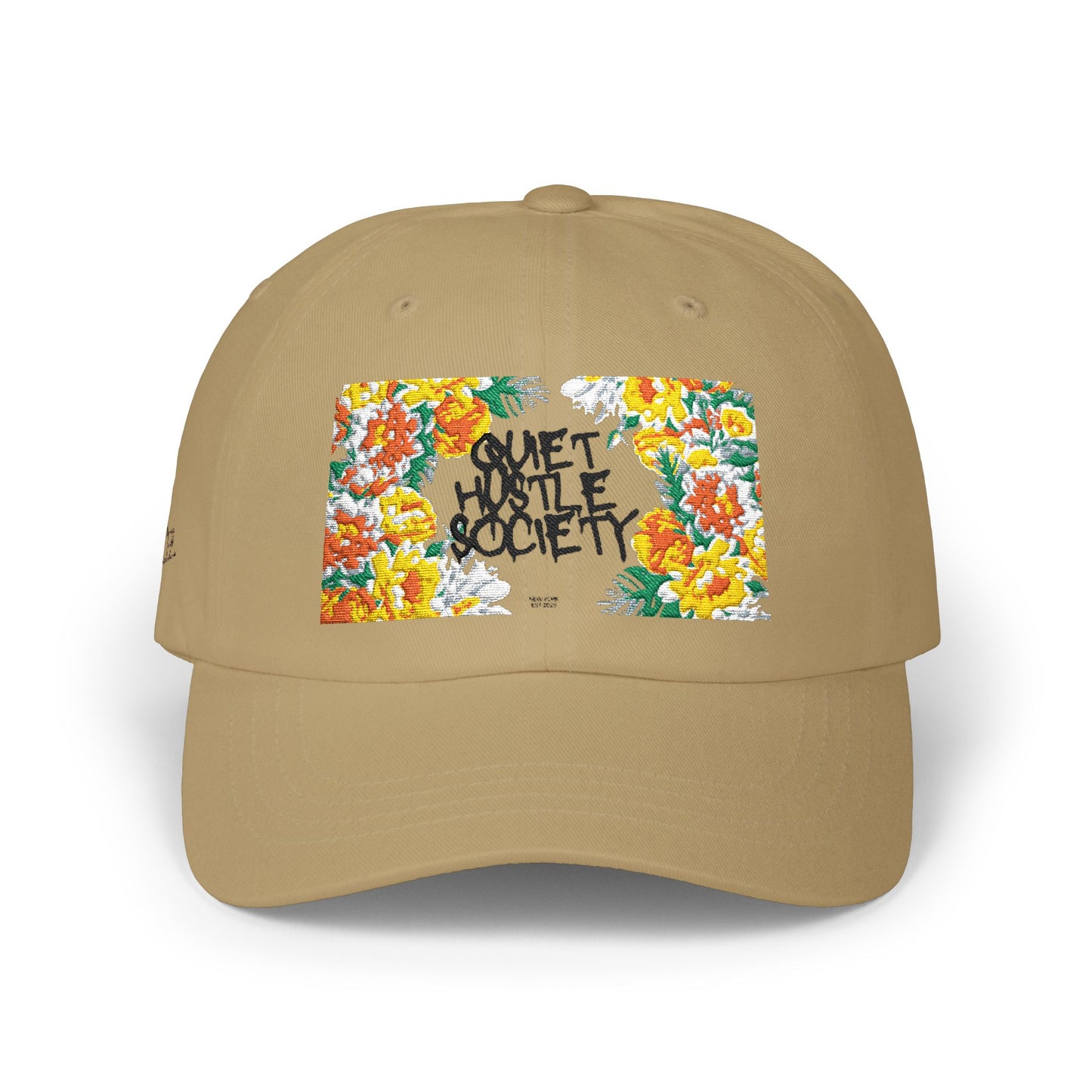 Floral 'QH society' Classic Dad Cap — Vintage Botanical Baseball Hat