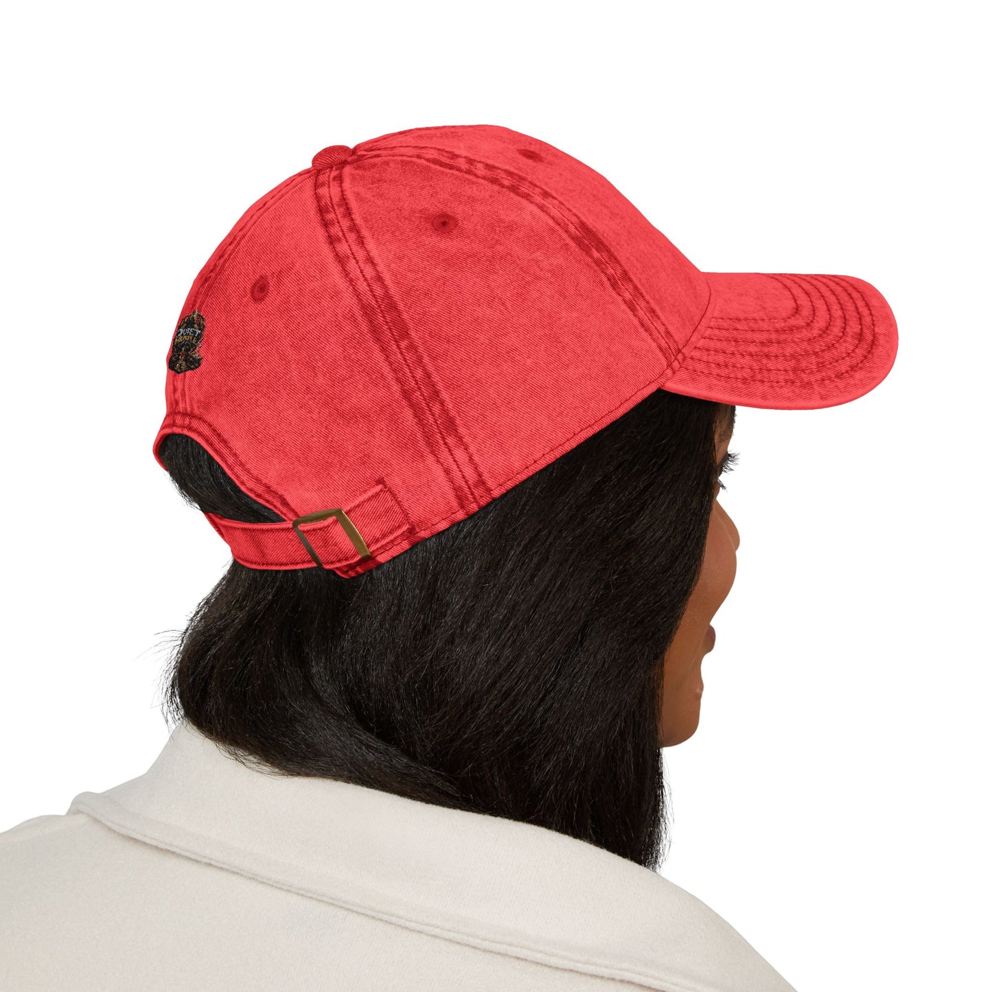 Vintage Embroidered Cap — "Quiet Hustle Society" Distressed Dad Hat
