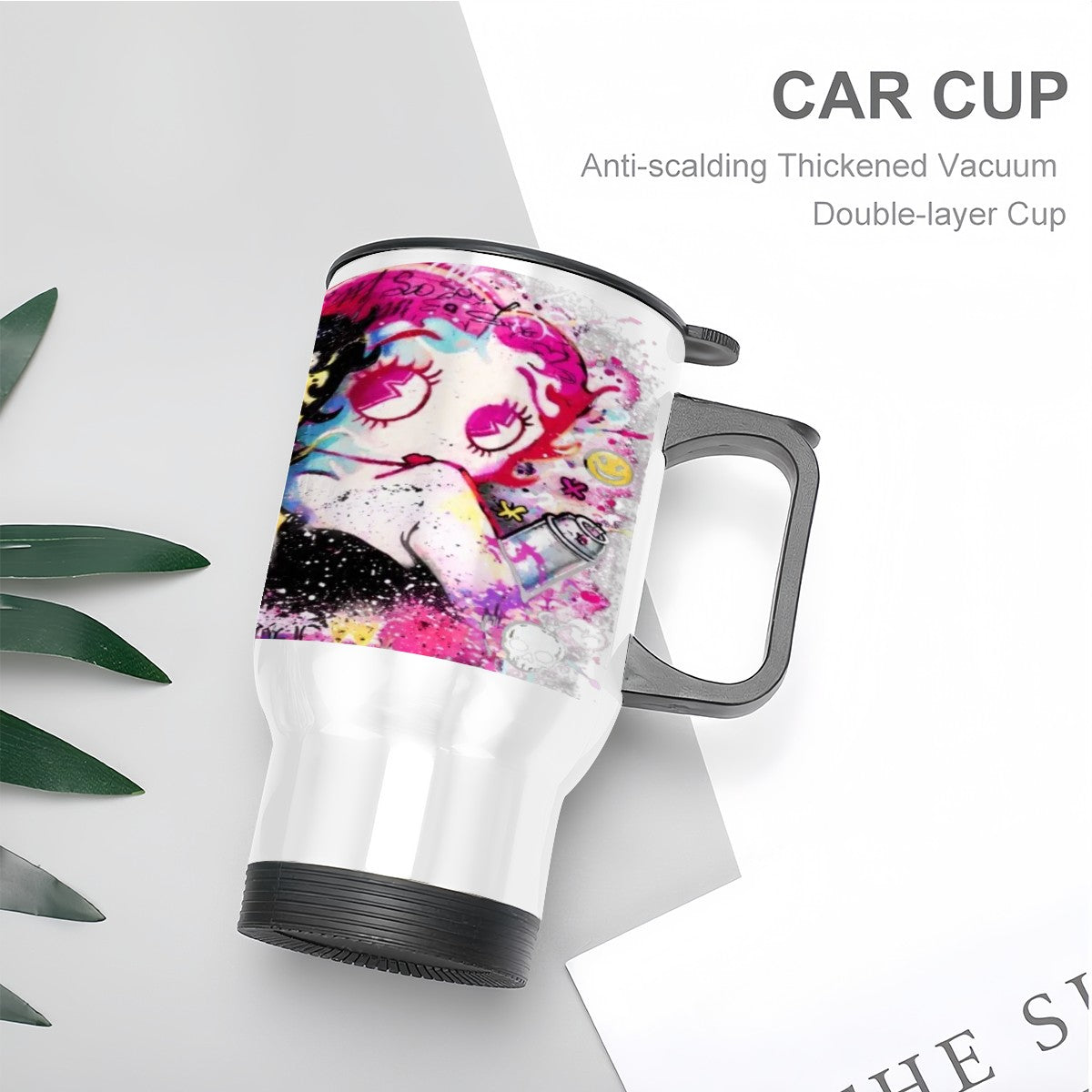 Betty Boop Travel Coffee Mug with Handle (14oz)