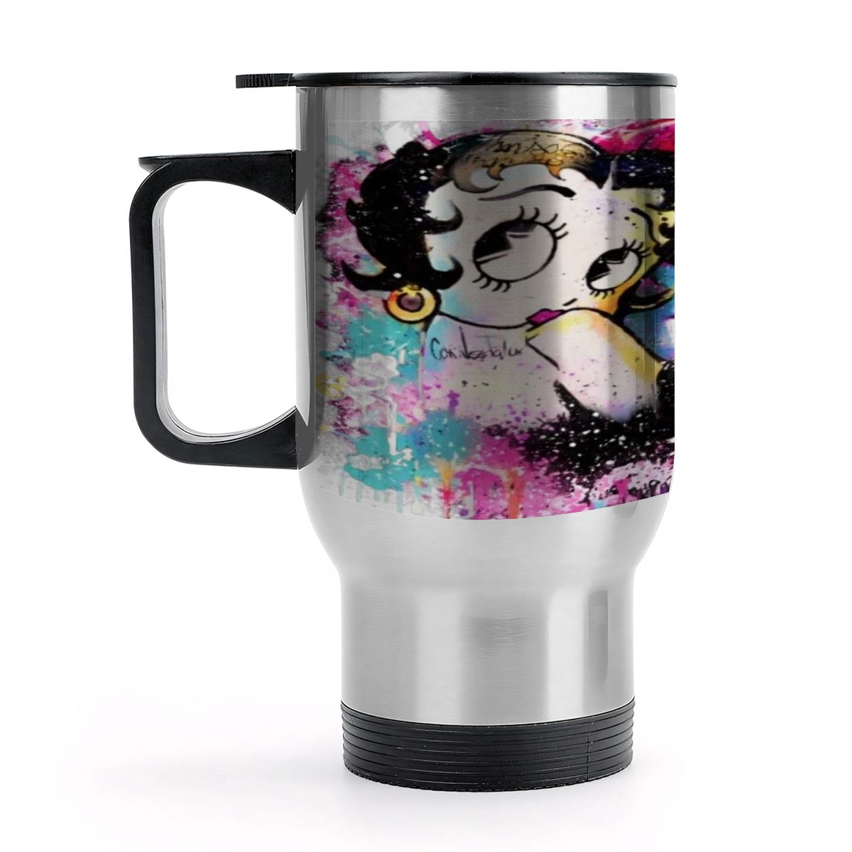 Betty Boop Travel Coffee Mug with Handle (14oz)