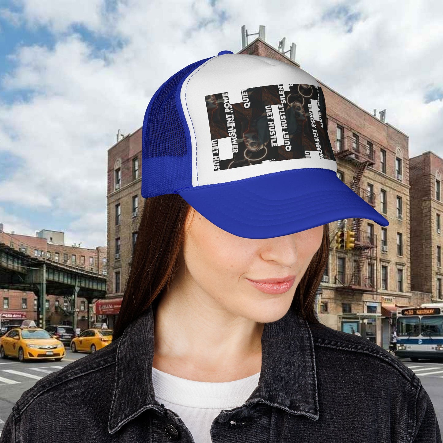 Silent Power Quiet Hustle Trucker Cap | Motivational Graphic Hat