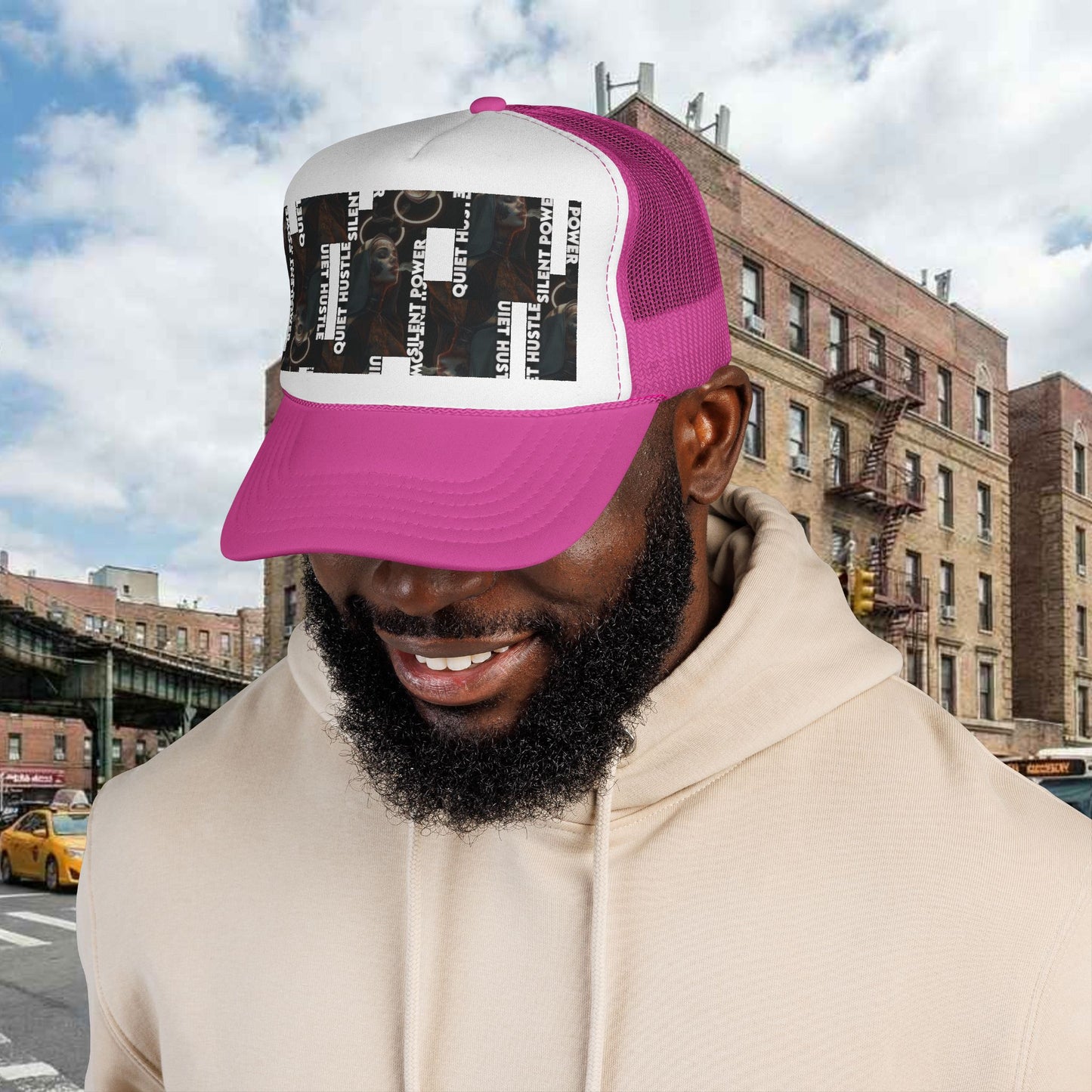 Silent Power Quiet Hustle Trucker Cap | Motivational Graphic Hat
