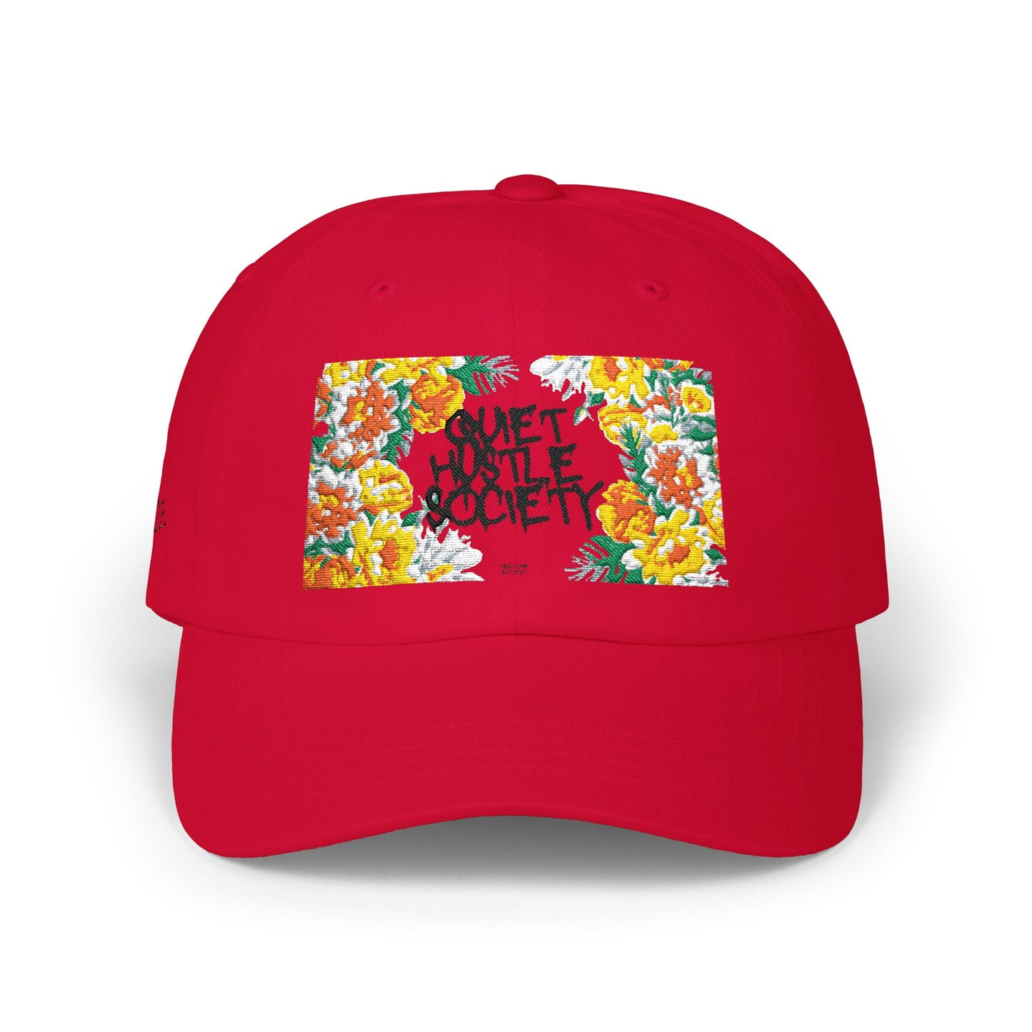 Floral 'QH society' Classic Dad Cap — Vintage Botanical Baseball Hat