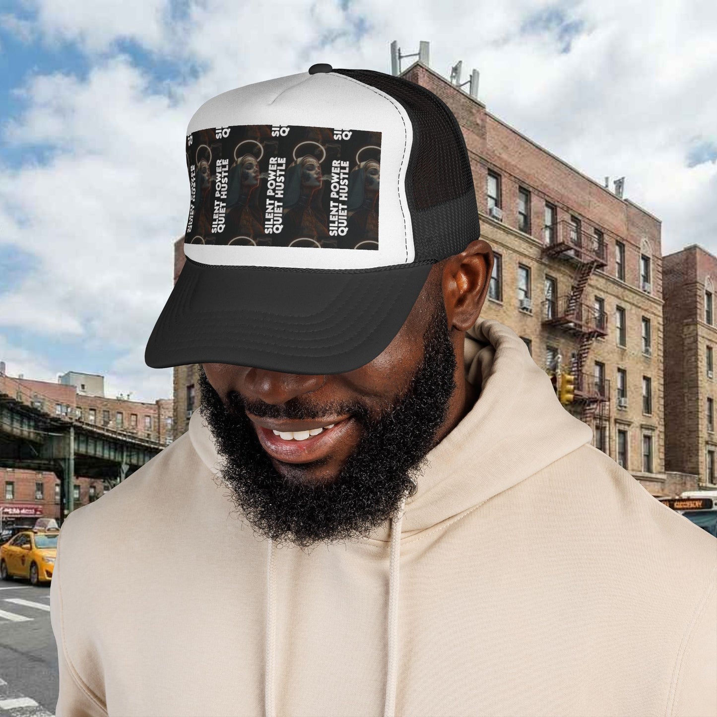 Silent Power Quiet Hustle Trucker Cap | Motivational Graphic Hat