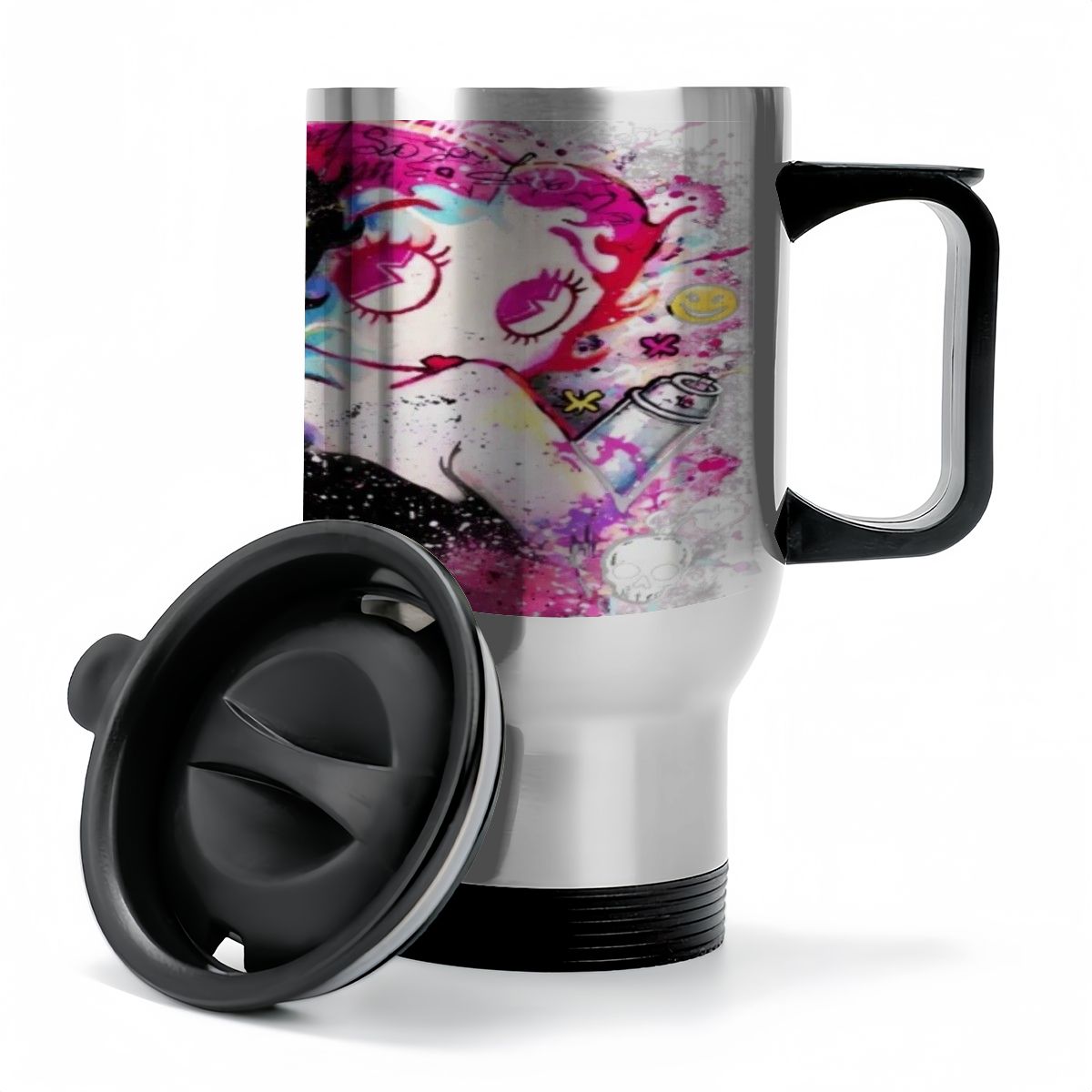 Betty Boop Travel Coffee Mug with Handle (14oz)