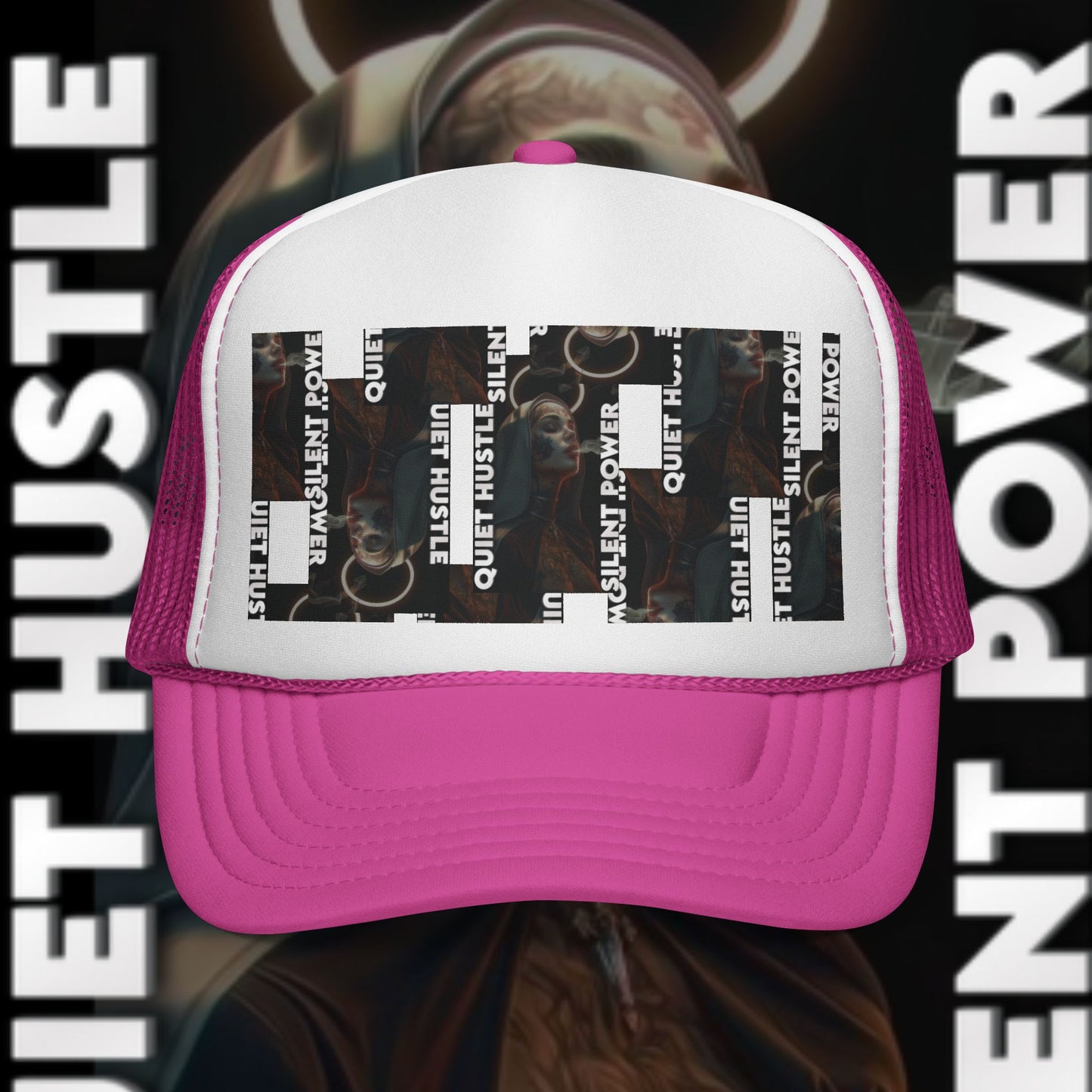 Silent Power Quiet Hustle Trucker Cap | Motivational Graphic Hat