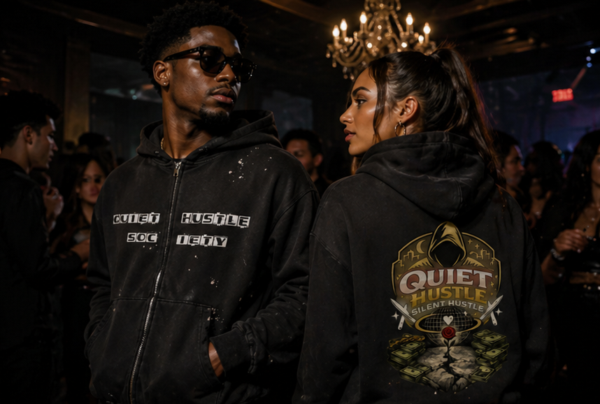 Sun Fade Frayed QHS Raw Edge Fleece Zip Hoodie