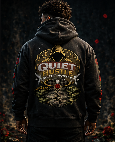 Vintage Washed Frayed QHS Fleece Hoodie