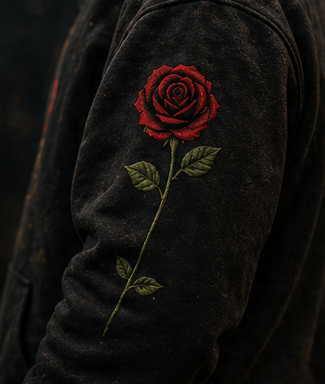 Vintage Washed Frayed QHS Fleece Hoodie